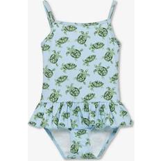 Trotters Kids' Turtle Peplum Swimsuit, Blue