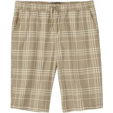 Checkered Shorts Atlas For Men Checked Elasticated Waist Summer Shorts Beige