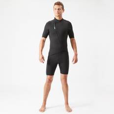 Subea Men's 2mm Neoprene Shorty Wetsuit With Diagonal Front Zip Easy Mint Green/black