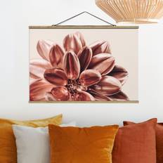 Cuivre Affiches Tableau En Tissu Avec Porte-Affiche Dahlia En Or Cuivré Affiche