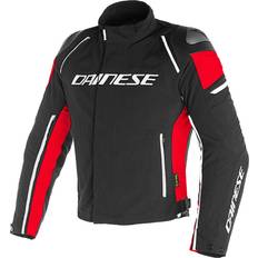 Herr Motorcykeljackor Dainese Racing 3, Textiljacke D-Dry Schwarz/Schwarz/Rot Herren