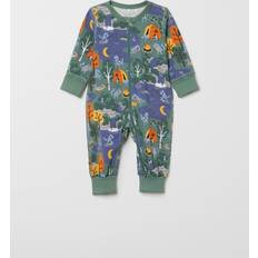 Green Jumpsuits Children's Clothing Polarn O. Pyret Baby Organic Cotton Camping Print Sleepsuit, Green