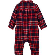 9-12M Jumpsuits Vertbaudet Baby Strampler dunkelrosa kariert