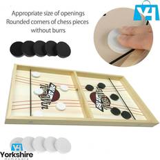 Leapfrog Wooden Elastic Chess Bouncing Fast Sling Puck On Board Friends Family Kids Game