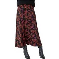 Pink - Women Skirts Roman Paisley Print Midi Stretch Skirt Pink