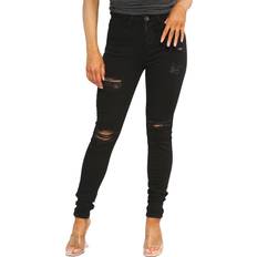 Enzo Womens Skinny Stretch Denim Jeans Black