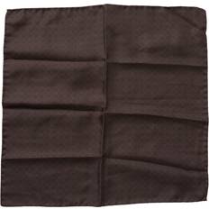 Dolce & Gabbana Accessories Dolce & Gabbana Brown Patterned Silk Square Handkerchief Scarf