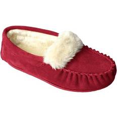 40 - Dame Mokasiner Eastern Counties Leather Zoe Plush Lined Moccasins Crimson