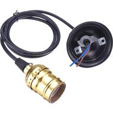 AC110V-220V E27 Golden Vintage Edison Lamp Holder Pendant Bulb Adapter Socket without Switch