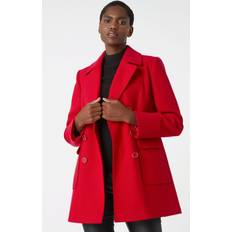 Rojo Abrigos Roman Double Breasted Longline Coat Red