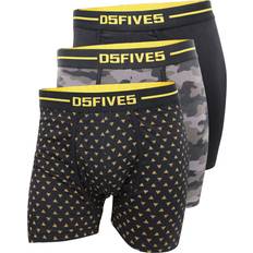 5XL Men's Underwear Duke Sylvester D555 Printed Stretch Kingsize Boxer Shorts Pack of 3 Black