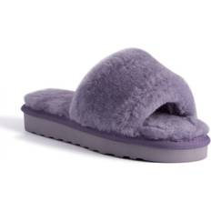 Sheepskin Fluff Slide Slippers Lilac