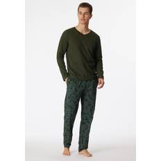 Brown - Men Sleepwear Schiesser Herren Lange Schlafhose-Mix Relax Pyjamaunterteil, dunkelgrün_180289