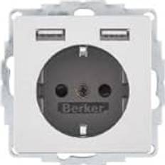 Berker Steckdose SCHUKO/USB 48036084 Q.x, alu samt Q.1 Q.3 Q.7 Q.9 Steckdose 4011334510536