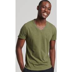 Superdry Tops Superdry Men's Organic Cotton Essential Logo V Neck T-Shirt Green