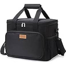 Lifewit Large Cooler Bag Shopping Bag Soft Insulated Picnic Family Cool Bag, Thermal Lunch Bag Cooling Bag for Work Beach Picnic Camping, Black, 24L
