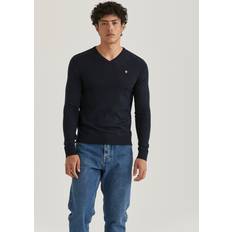 Morris Merino V-neck Navy