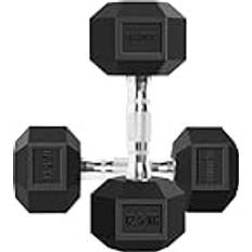 20kg rubber dumbbells FK Sports Dumbbells Set of 2, 2.5Kg, 5kg, 7.5kg, 10kg, 12.5kg, 15kg, 20Kg In Pair Weights for Home Gym Fitness Hexagon Dumbbells Chrome Cast Iron Dumbbells Rubber Dumbell Weights
