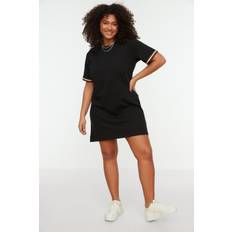 Man - Solid Colour Dresses Trendyol Collection Black Crew Neck Knitted Dress TBBSS22EL1591