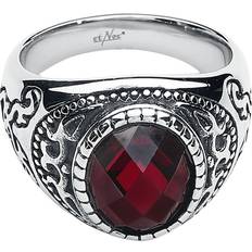 Smykker etNox hard and heavy Ring Dark Ruby Unisex sølv-rød