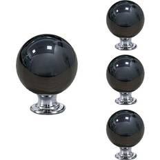 Tianfu of 4 Black Drawer Knobs Round Cupboard Kitchen