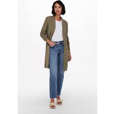 Bruna - Dam Koftor Only V-ringning Stickad Kofta Brun