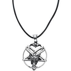 etNox hard and heavy Gothic Halsband Goat Pentagram för silverfärgad