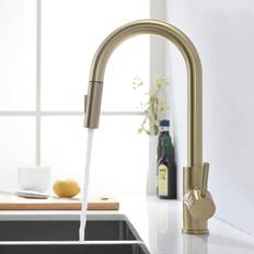 Gold Kitchen Taps LimbO Brushed Kitchen Pull Out Spray 360 Gold