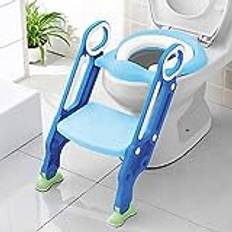 Keplin KEPLIN Potty Toilet Seat Adjustable Baby Toddler Kid Toilet Trainer with Step Stool Ladder for Boy and Girl Blue