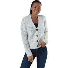 Nylon - Woman Cardigans Pieces Bibi Ls Knit Cardigan - White