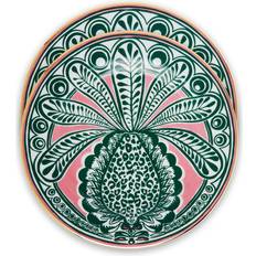 La DoubleJ Pineapple Fuxia Plates Set of 2 Dessert Plate