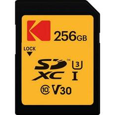 Kodak 256 GB UHS-I U3 V30 SDHC/XC SD-kort minneskort 95 MB/s Max läshastighet skrivhastighet 85 MB/s Max 4K Ultra HD-videor och HD-bilder SD-kort