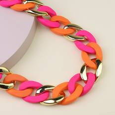 Plast Halsband Shein 1pc Summer Beach Colorful Big Buckle Chunky Necklace For Women's Daily Wear/party Gift