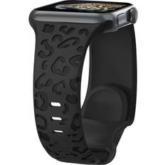 Shein 1pc Leopard Printed Carved Soft Silicone Watch Band Apple Watch Ultra Series 8 7 Se 6 5