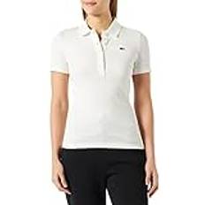 Lacoste Women Polo Shirts Lacoste Slim Fit L.12.D Ribbed Cotton Polo Shirt - Blanc