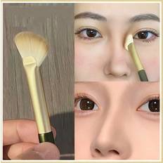 Shein White Half-fan Nose Shadow Brush Contour Brush Highlight Blending Brush Eye Shadow Brush Sickle Shaped Angled Small Fan Shape Shadow Nose Brush Make-u