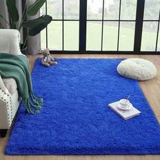 Carpets & Rugs Shein Solid Blue Color Shaggy Rug Extra Long Blue