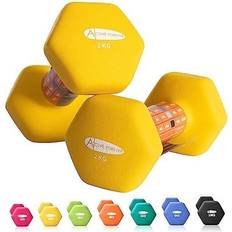 Dumbbells 22kg, Set of 2, Hex Dumbbells Pair, Neoprene Waterproof Non-slip Dumbells Set Orange