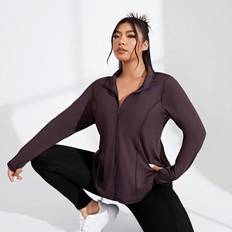 Shein Ytterkläder Shein Plus Zipper Front Sports Jacket