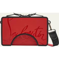 Christian Louboutin Men Handbags Christian Louboutin Men's Adolon Boxy Crossbody Bag BLACK-RED/BLACK