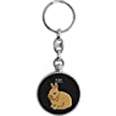 Brown Keychains Toff London Toff London Brown Netherland Dwarf Rabbit Keyring