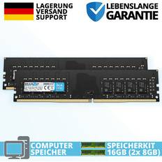 16gb 2x 8gb ddr4 ram pc4-2400t 1rx8 2400 mhz 1.2v desktop pc arbeitsspeicher