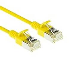 Kabler ACT Yellow 3 Meter LSZH U/FTP CAT6A Datacenter Slimline Patch Cable Snagless with RJ45 Connectors DC7803 3m