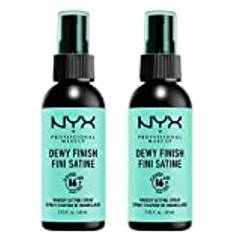 NYX Professional Makeup Setting Spray, Long Lasting Formula, Fixing, Lightweight, Vegan Formula, Dewy Finish, Pack of 2, 60 mL