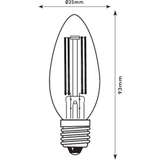 Ljuskällor Knightsbridge 230V 5W LED ES Clear Candle Filament Lamp 2700K Dimmable