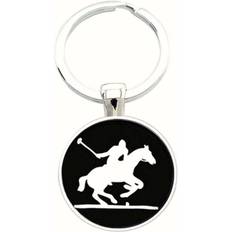 Brown Keychains Bassin and Brown Bassin and Brown Polo Player Keyring - Black/White