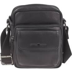 Greenburry Umhängetasche Leder 18x20cm "Basic" schwarz