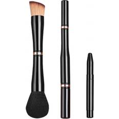 Tlily 3Pcs Makeup Brush Set, Foundation Brush and Lip Brush Mixed Use, Used in Powder, Milk or Liquid Form