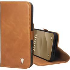 Apple iPhone 15 Pro Wallet Cases Torro iPhone 15 Pro Leather Wallet Case with Stand Function Tan