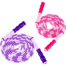 Purple Fitness Jumping Rope ZOCY Soft Bead Jump Rope,Adjustable Fitness Skipping Rope for Men, Women and Kids Keeping Fit, Training Pink Purple